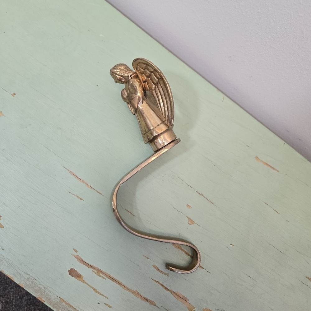 Brass Angel Vintage Christmas Stocking Hanger Holder Hook India - Picture 4 of 7